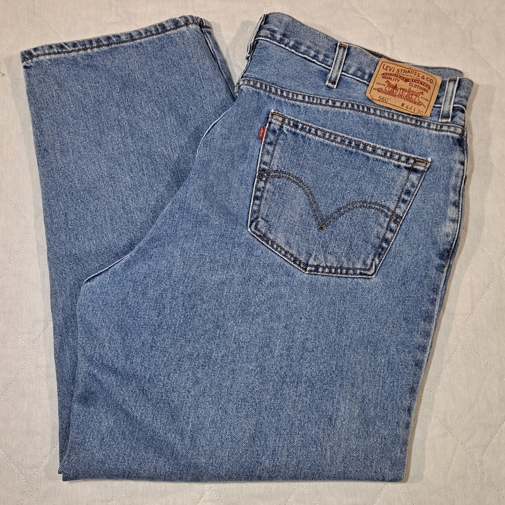 Levi's 560 Comfort-Fit Big Man's Jeans 44x30 Blue Denim 5-Pkt Red-tag High-Rise
